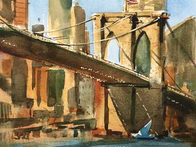 Autumn Light on Brooklyn Bridge